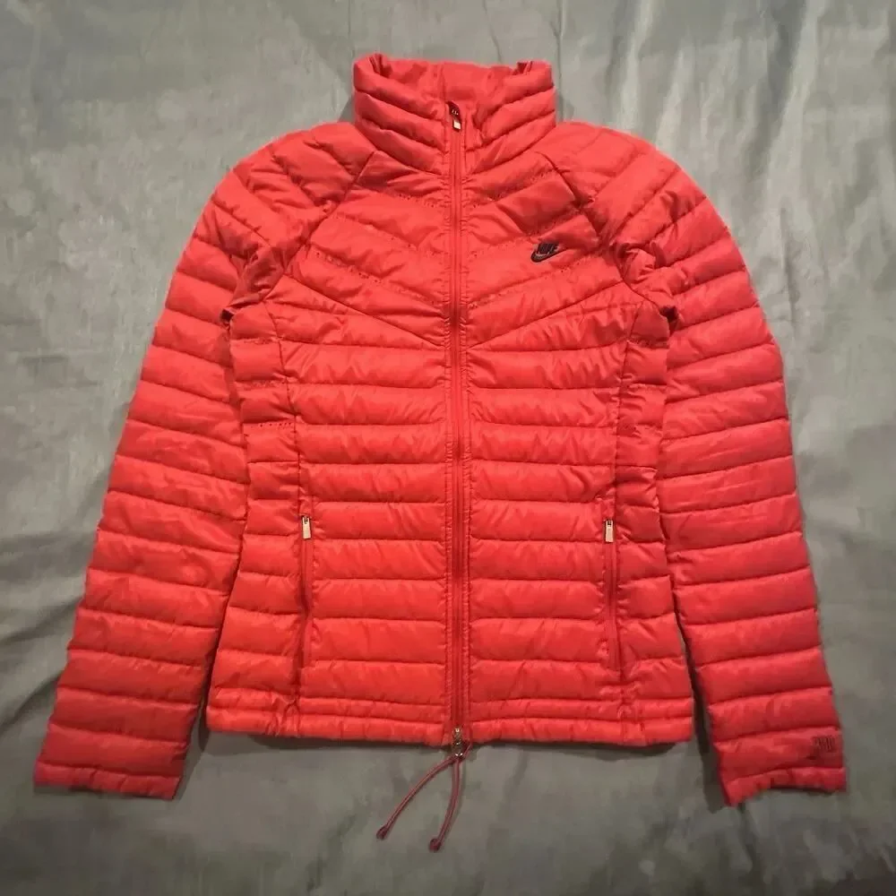 Nike Aeroloft 800 Summit Puffer Jacket Womens Small Goose Down Red Full Zip